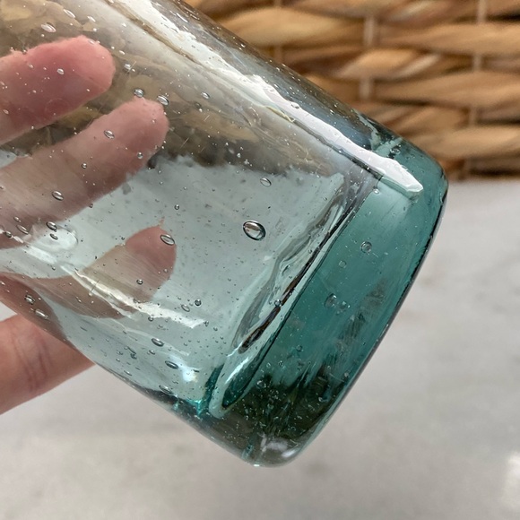 Hand Blown Glass Green Vase - Picture 3 of 7